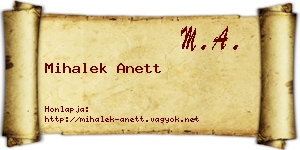 Mihalek Anett névjegykártya